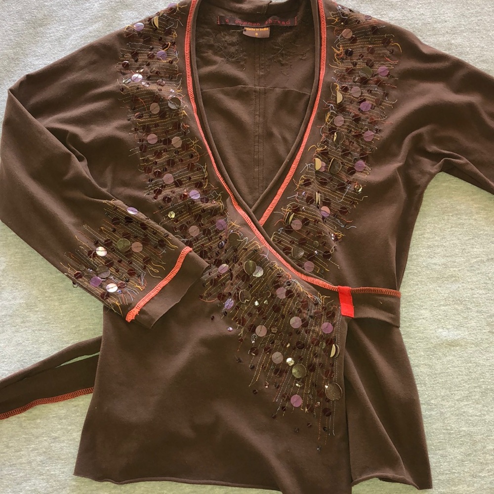 A Common Thread Sequined Wrap Around Top - image 1